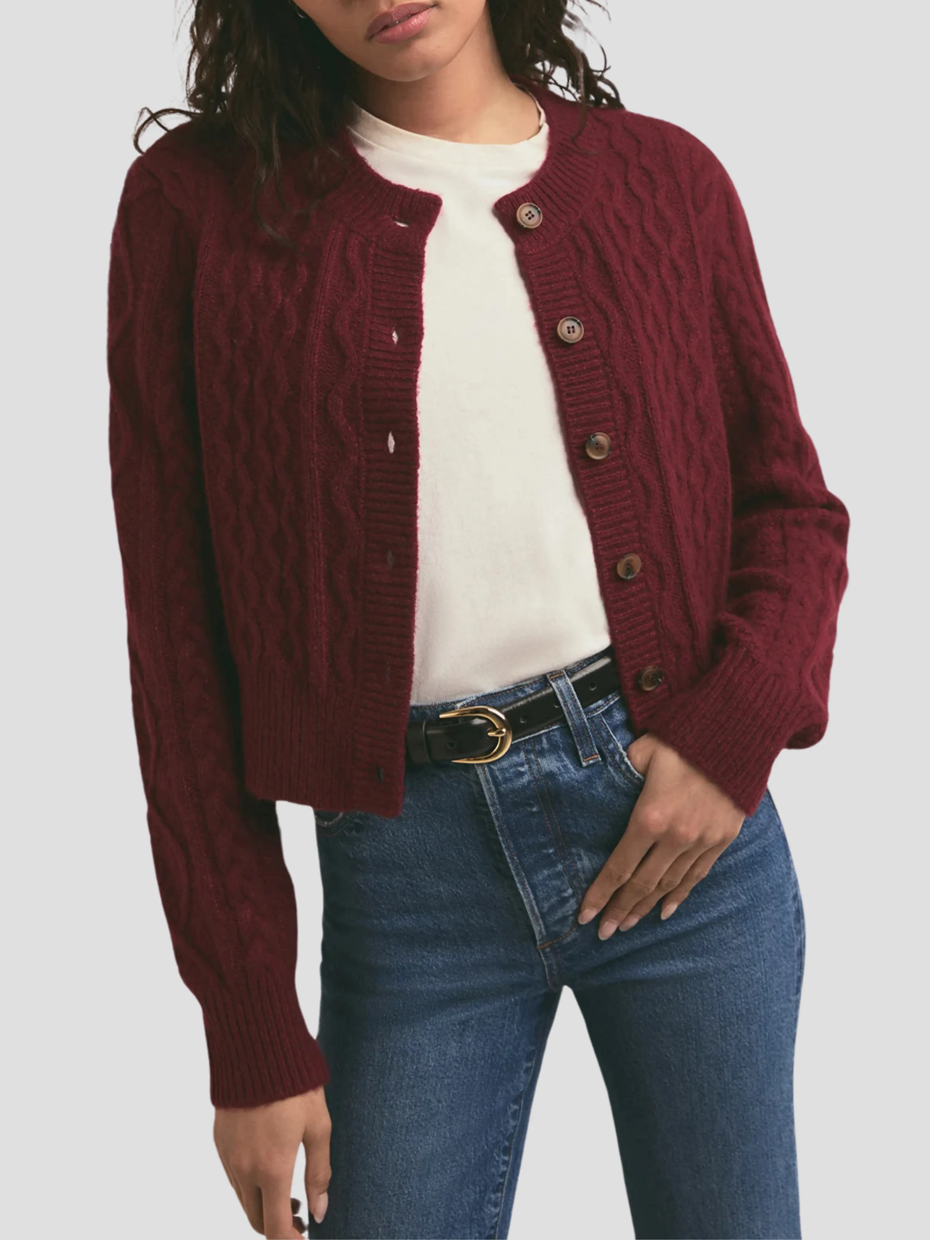 The Eleanor Cardigan in Burgundy