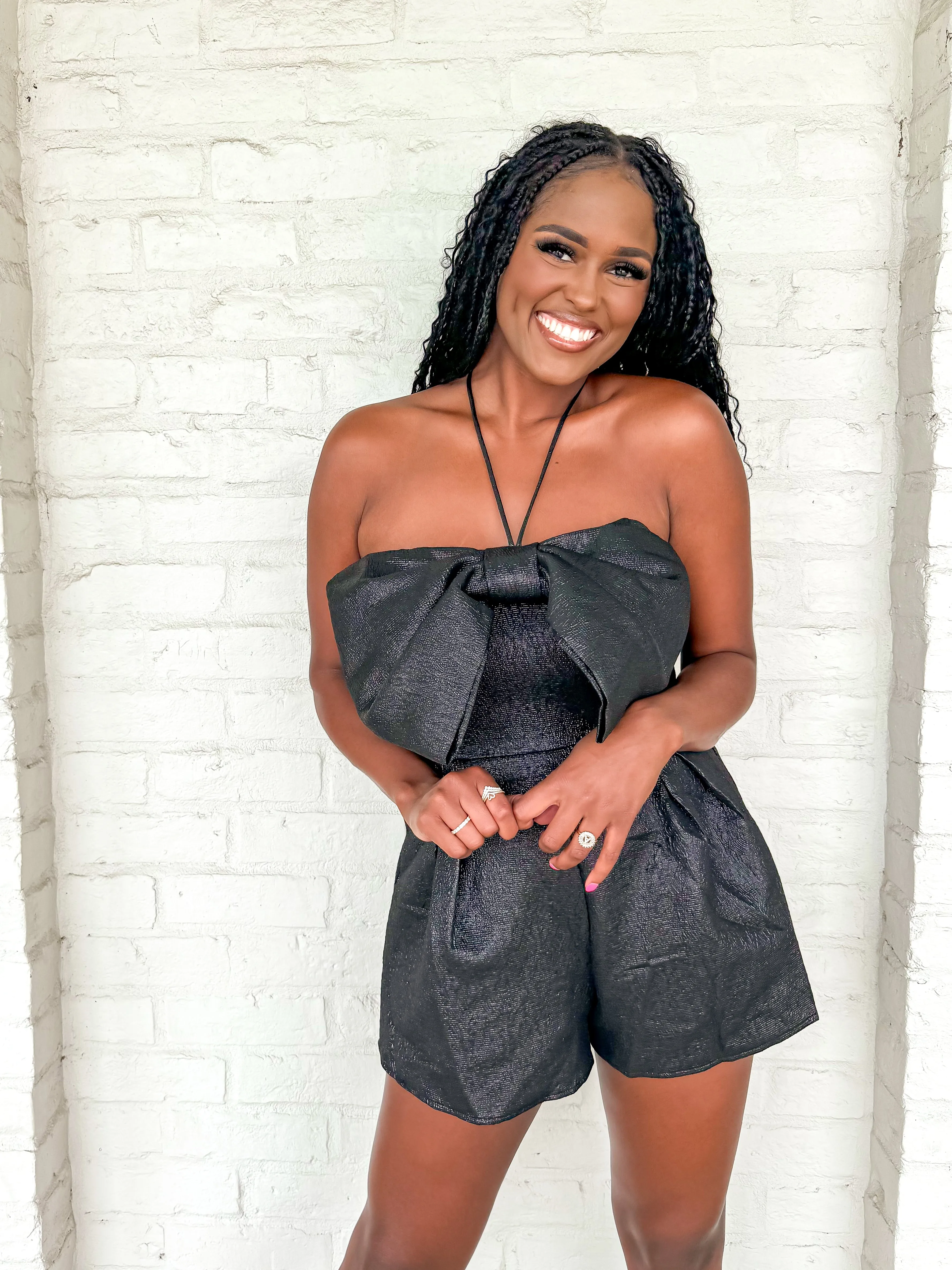 Top Of The Class Romper Black