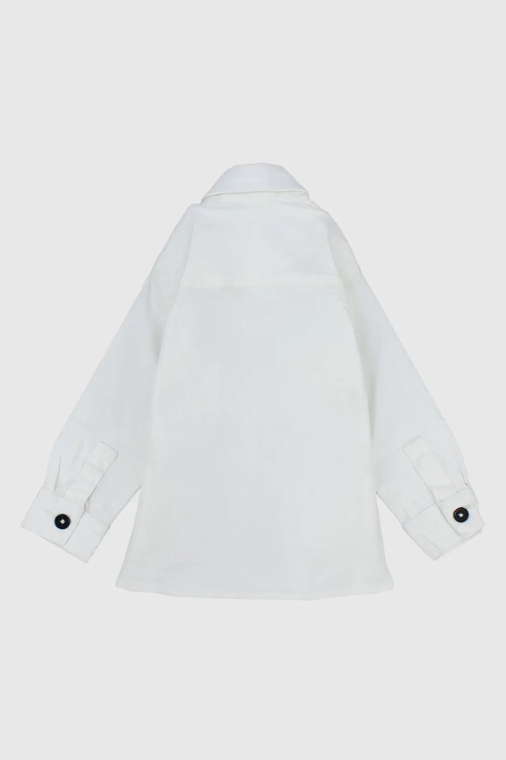 Unisex White Long-Sleeved Overshirt