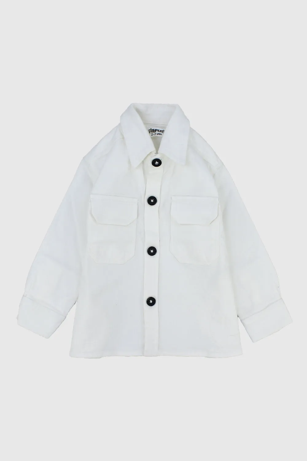 Unisex White Long-Sleeved Overshirt