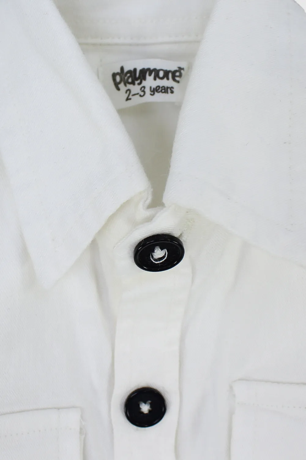 Unisex White Long-Sleeved Overshirt