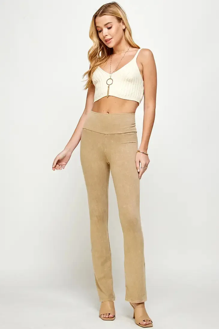 Urban X Apparel Mineral Wash Yoga Pants Sand