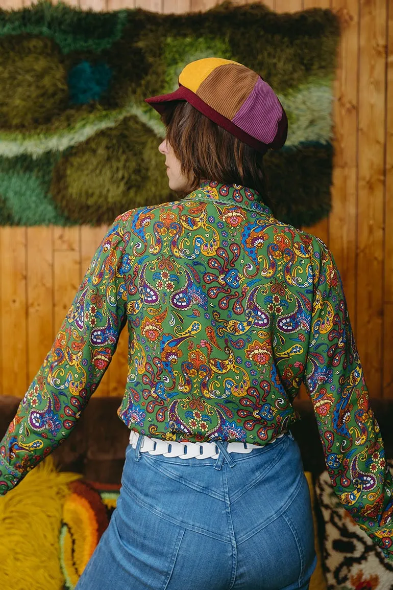 Viola Lee Green Paisley Blouse