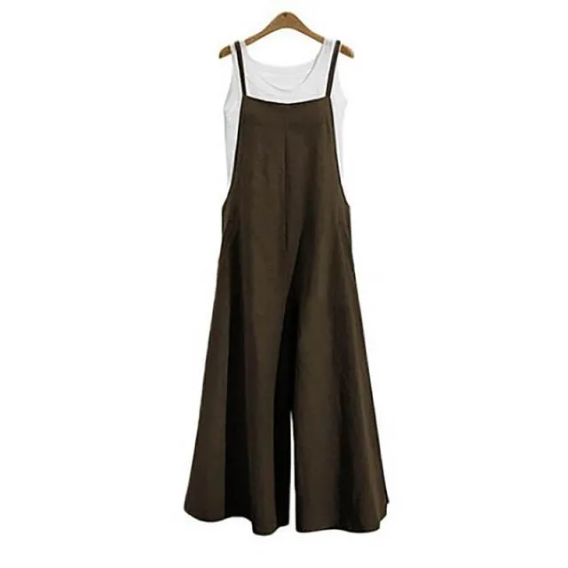 Women's Oversize Bib Trousers Wide Leg pants Overalls Jumpsuit Romper