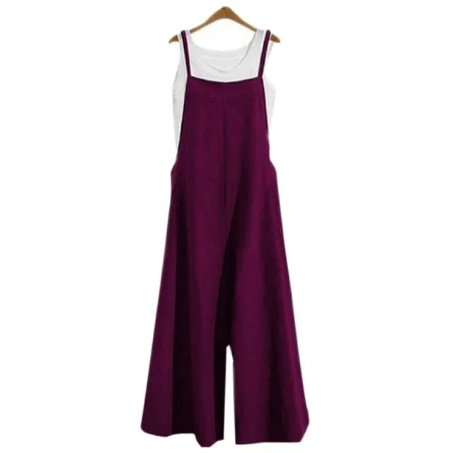 Women's Oversize Bib Trousers Wide Leg pants Overalls Jumpsuit Romper